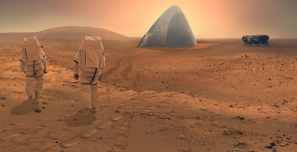 Een transparant EFTE-membraan voorkomt dat de 3D-geprinte ijsstructuur wegdrijft in de atmosfeer. Credits: CloudsAO / SEArch